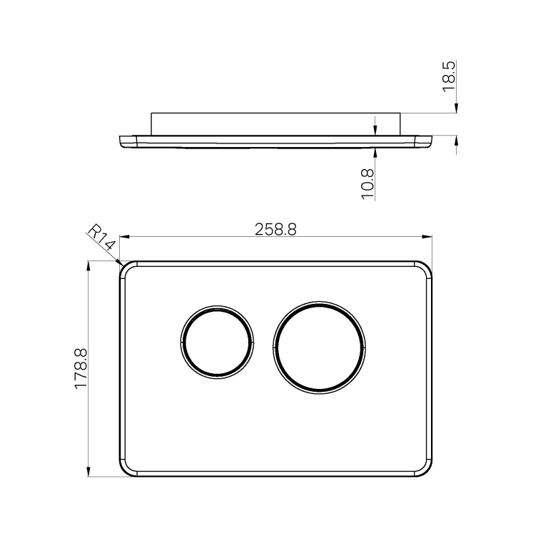 Nero In Wall Toilet Push Plate Brushed Nickel