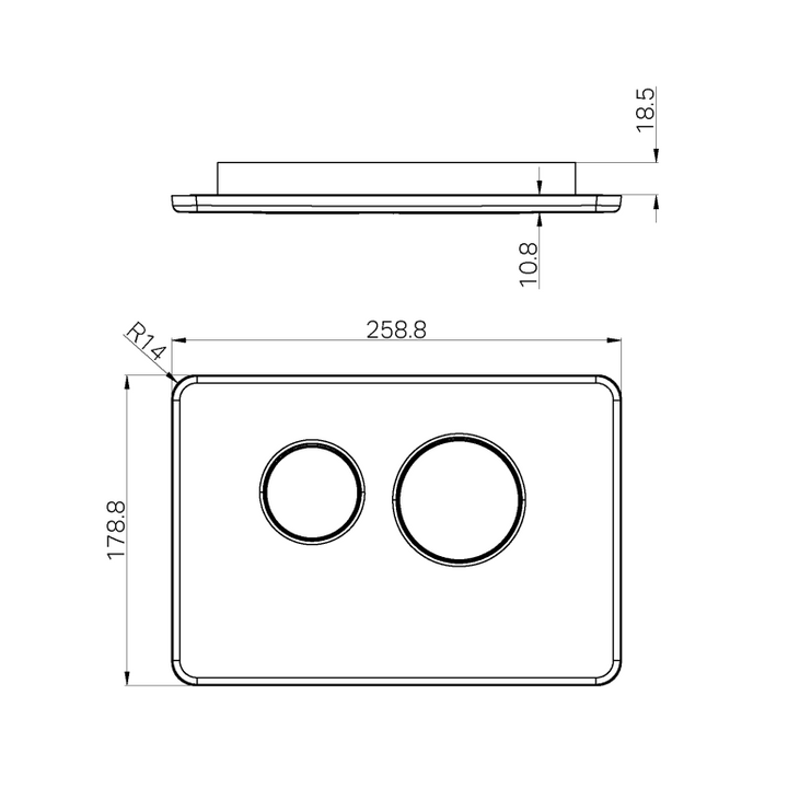 Nero In Wall Toilet Push Plate Brushed Nickel