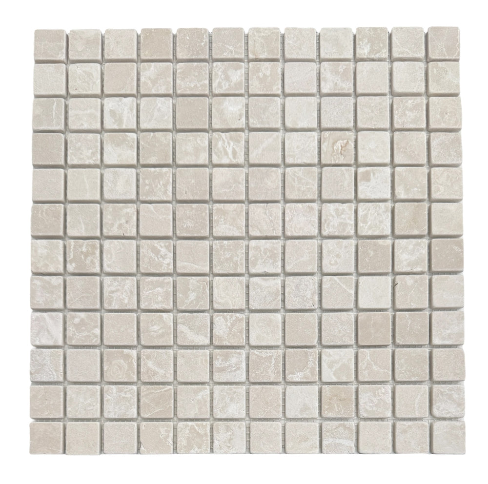 Natural Botticino Square Mosaic Tumbled 23mm