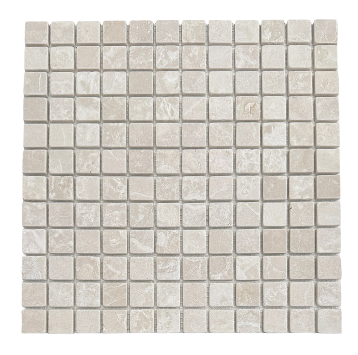 Natural Botticino Square Mosaic Tumbled 23mm