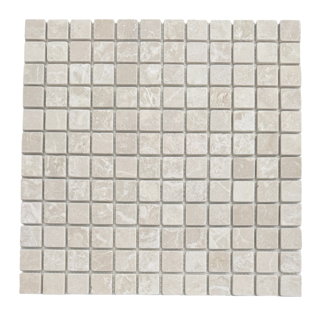 Natural Botticino Square Mosaic Tumbled 23mm