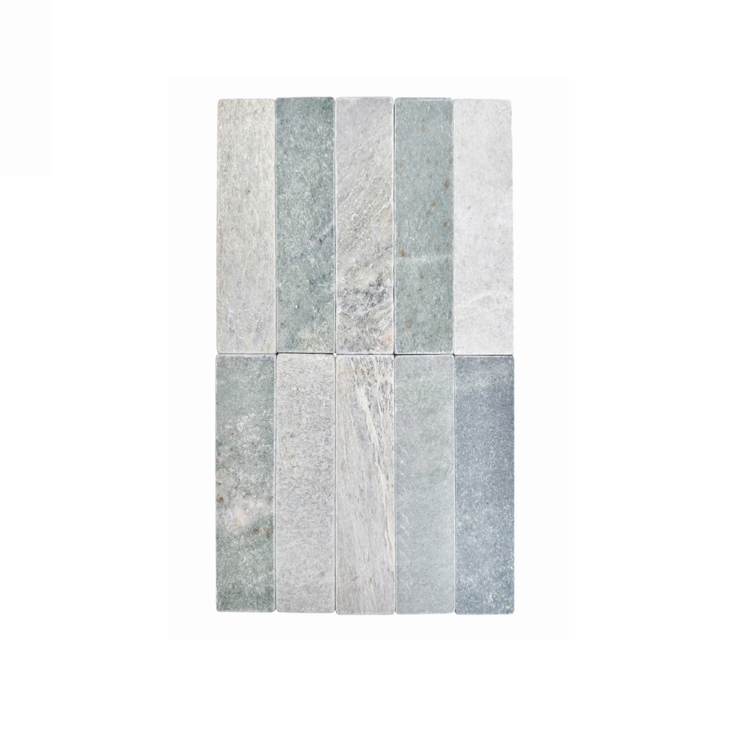 Natural Stone Mint Subway Tumbled 200x65mm
