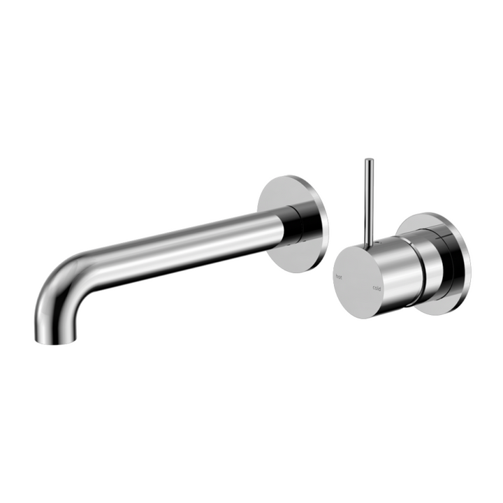 Nero Mecca Wall Basin/Bath Mixer Separate Back Plate Handle Up 120/160/185/230/260mm Chrome