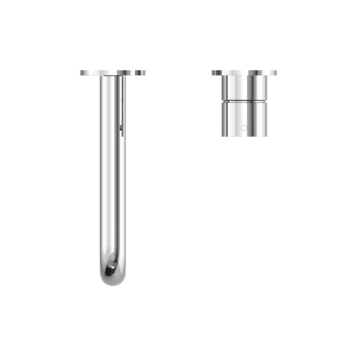 Nero Mecca Wall Basin/Bath Mixer Separate Back Plate Handle Up 120/160/185/230/260mm Chrome