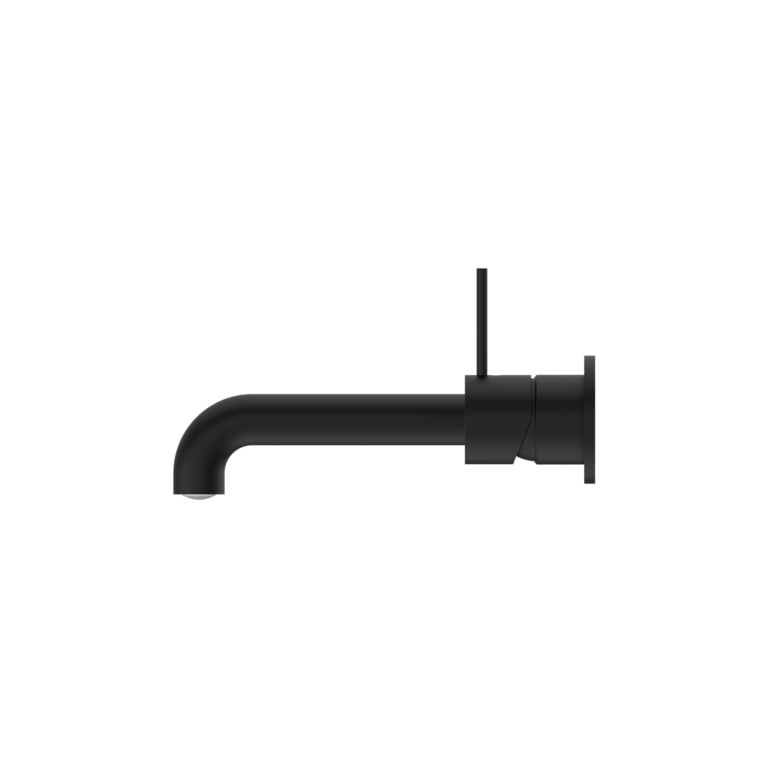 Nero Mecca Wall Basin/Bath Mixer Separate Back Plate Handle Up 120/160/185/230/260mm Matte Black