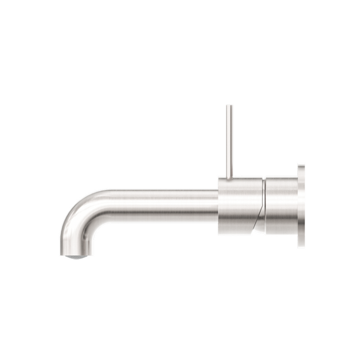 Nero Mecca Wall Basin/Bath Mixer Separate Back Plate Handle Up 120/160/185/230/260mm Brushed Nickel