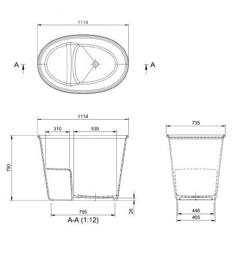 Turner Hastings Onwa 111 x 74 TitanCast Bath - Gloss White