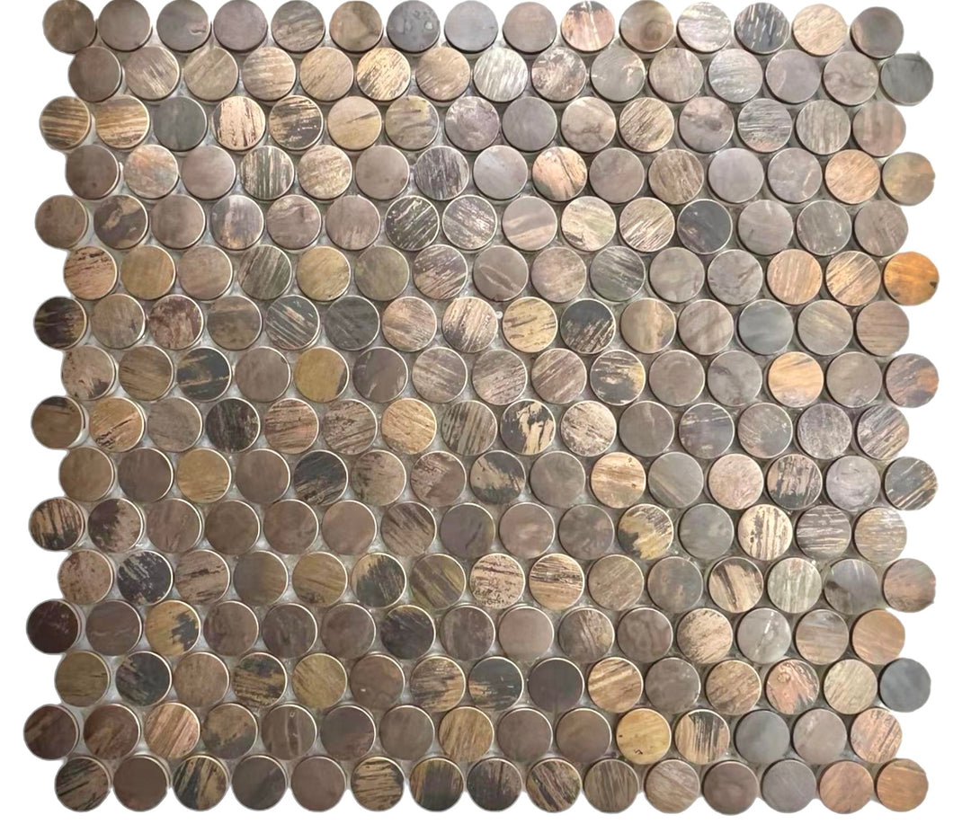 Penny Round Copper Mosaic 20mm