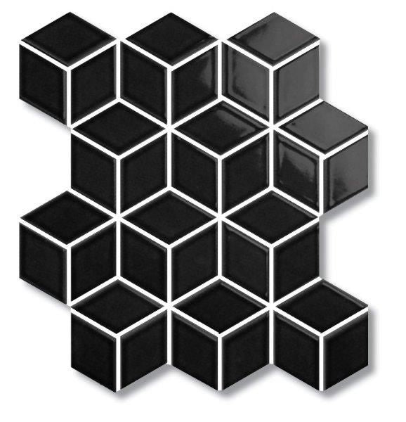 Cottage Porcelain Mosaic Diamond Cube 83×48mm