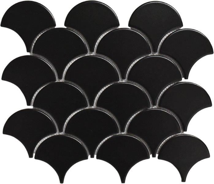 Cottage Porcelain Mosaic Fan Shape
