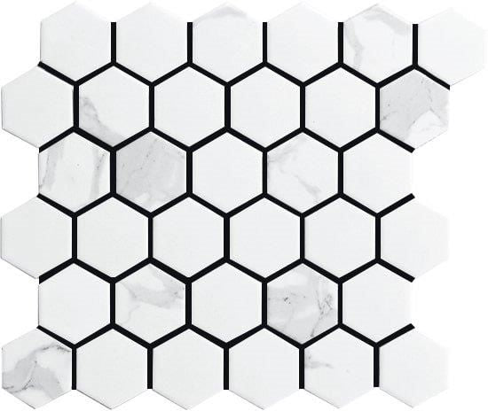 Cottage Porcelain Mosaic Hexagon 51×59mm