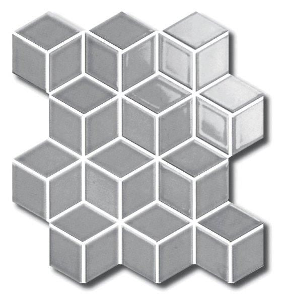 Cottage Porcelain Mosaic Diamond Cube 83×48mm