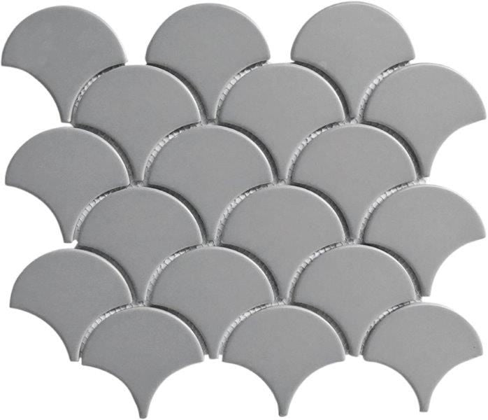 Cottage Porcelain Mosaic Fan Shape