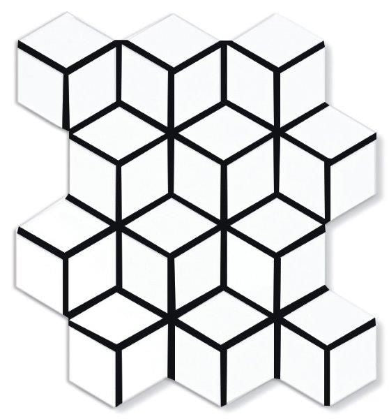 Cottage Porcelain Mosaic Diamond Cube 83×48mm