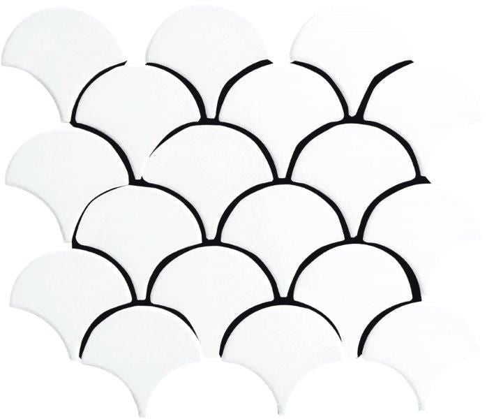 Cottage Porcelain Mosaic Fan Shape