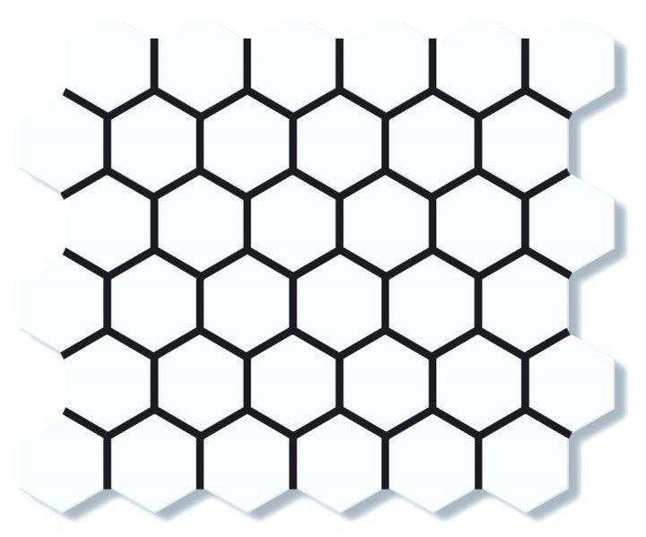 Cottage Porcelain Mosaic Hexagon 51×59mm