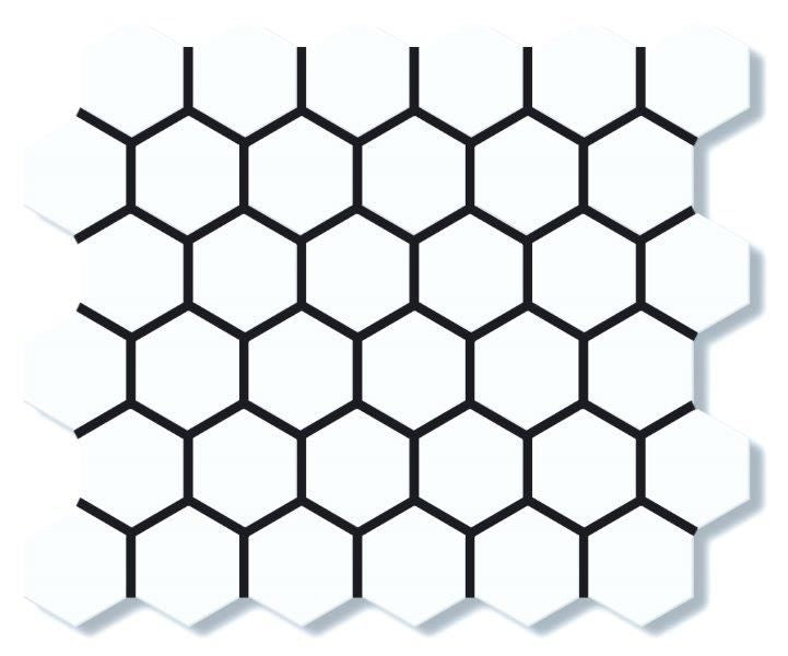Cottage Porcelain Mosaic Hexagon 51×59mm