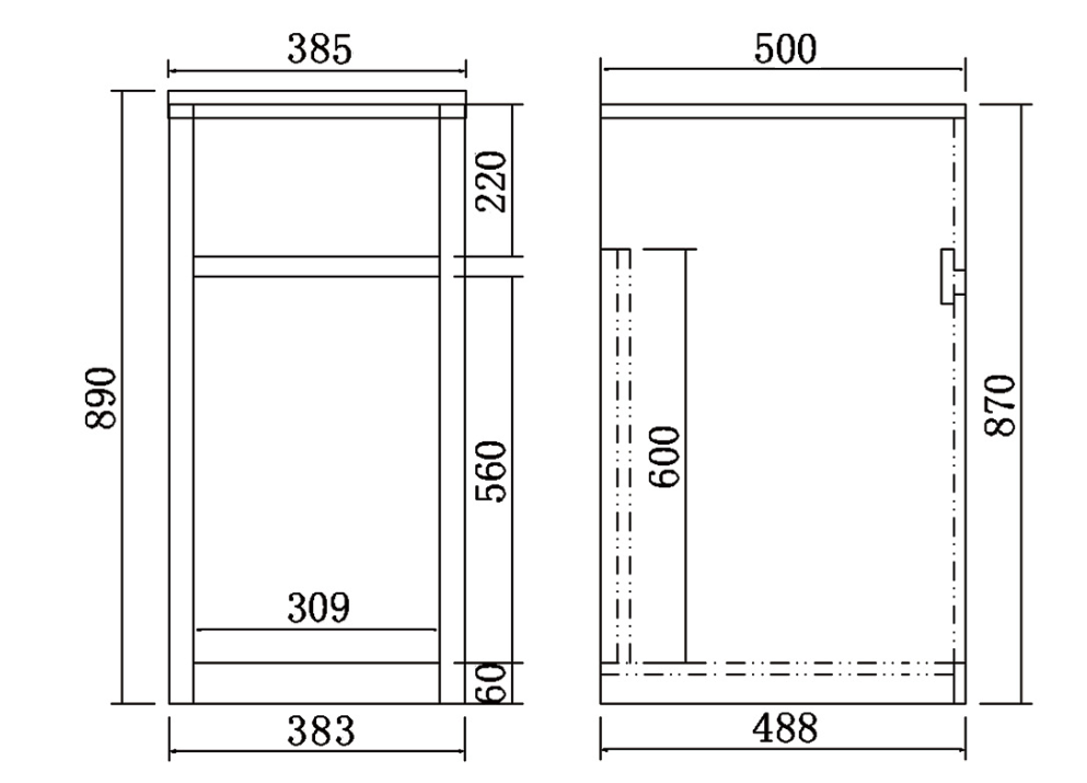 Freestanding Laundry Cabinet with Tub 30L