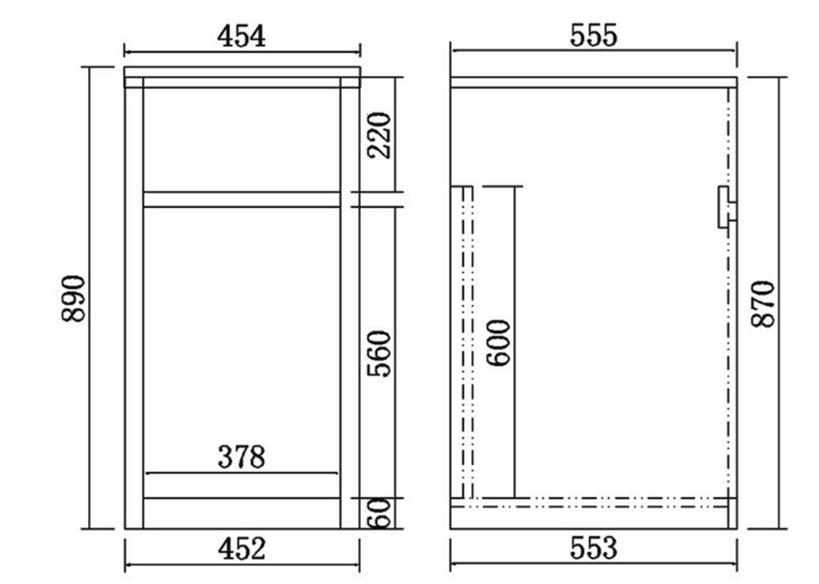 PVC Laundry Tub 454x555x890mm