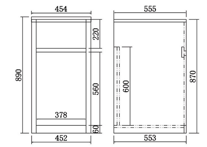 PVC Laundry Tub 454x555x890mm