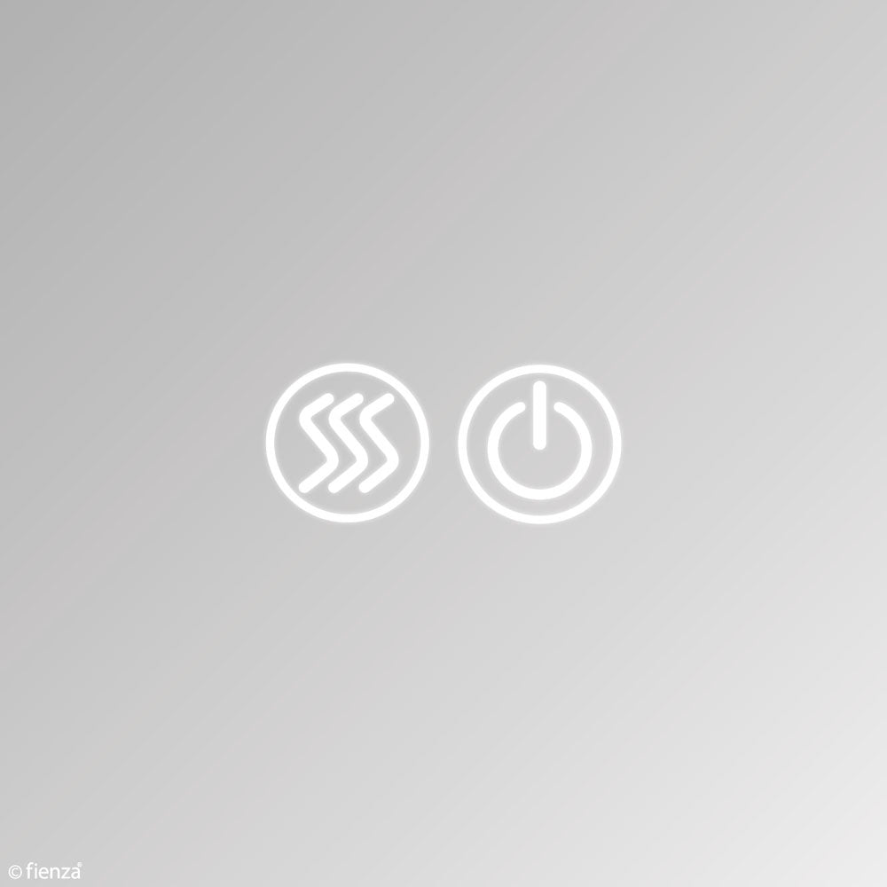 Fienza 750 LED Mirror Cabinet with Display Shelf, Satin White