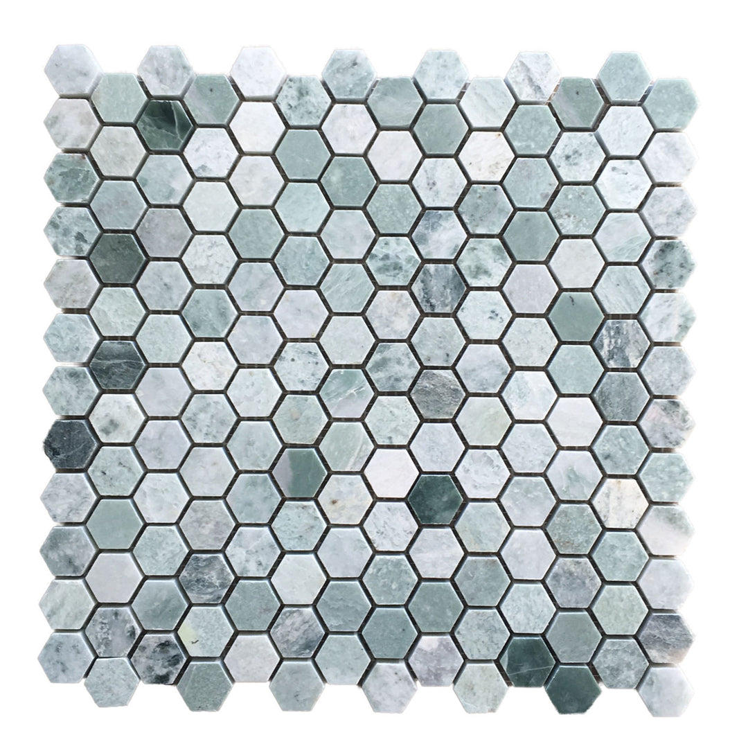 Peacock Marble Honed Small Hexagon Mosaic