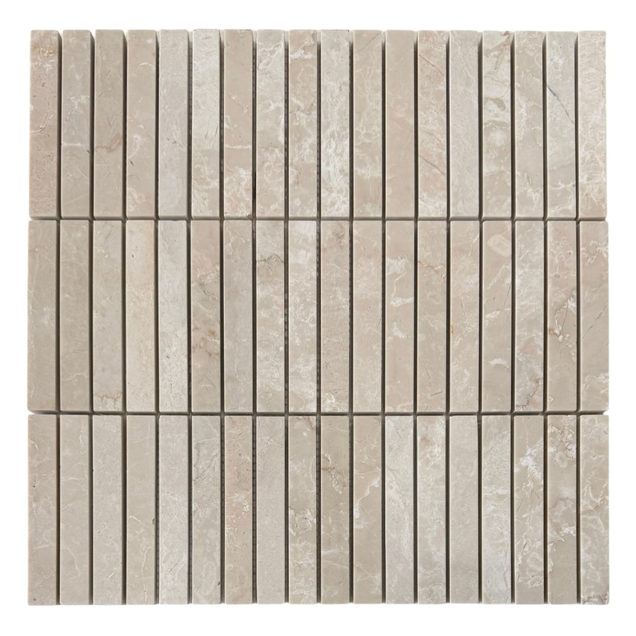 Stack Natural Stone Botticino Honed 15x100x10 Sheet Mosaic