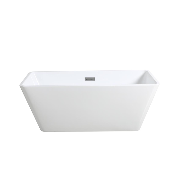 Qubist Rectangular Free Standing Bathtub Gloss White 1200mm