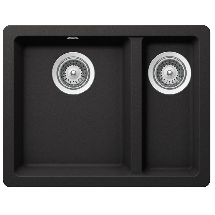 Abey Schock Quadro One &amp; 1/2 Bowl Nero