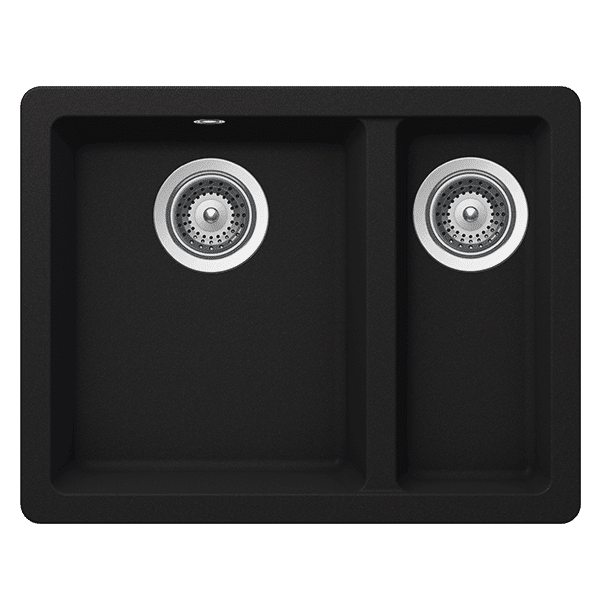 Abey Schock Quadro One &amp; 1/2 Bowl Onyx