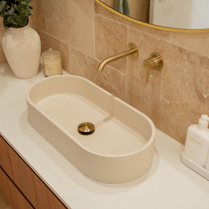 Fienza Jada Pill Concrete Above Counter Basin Warm White