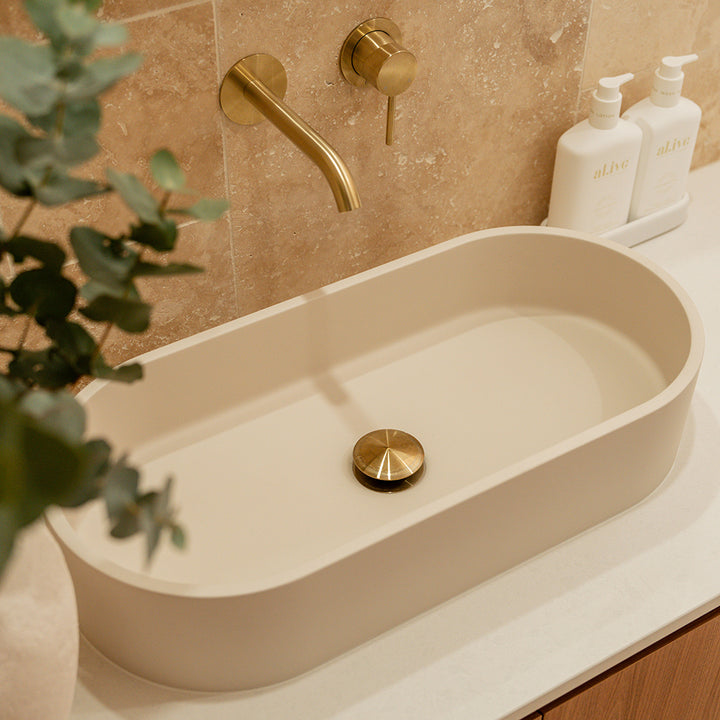 Fienza Jada Pill Concrete Above Counter Basin Warm White