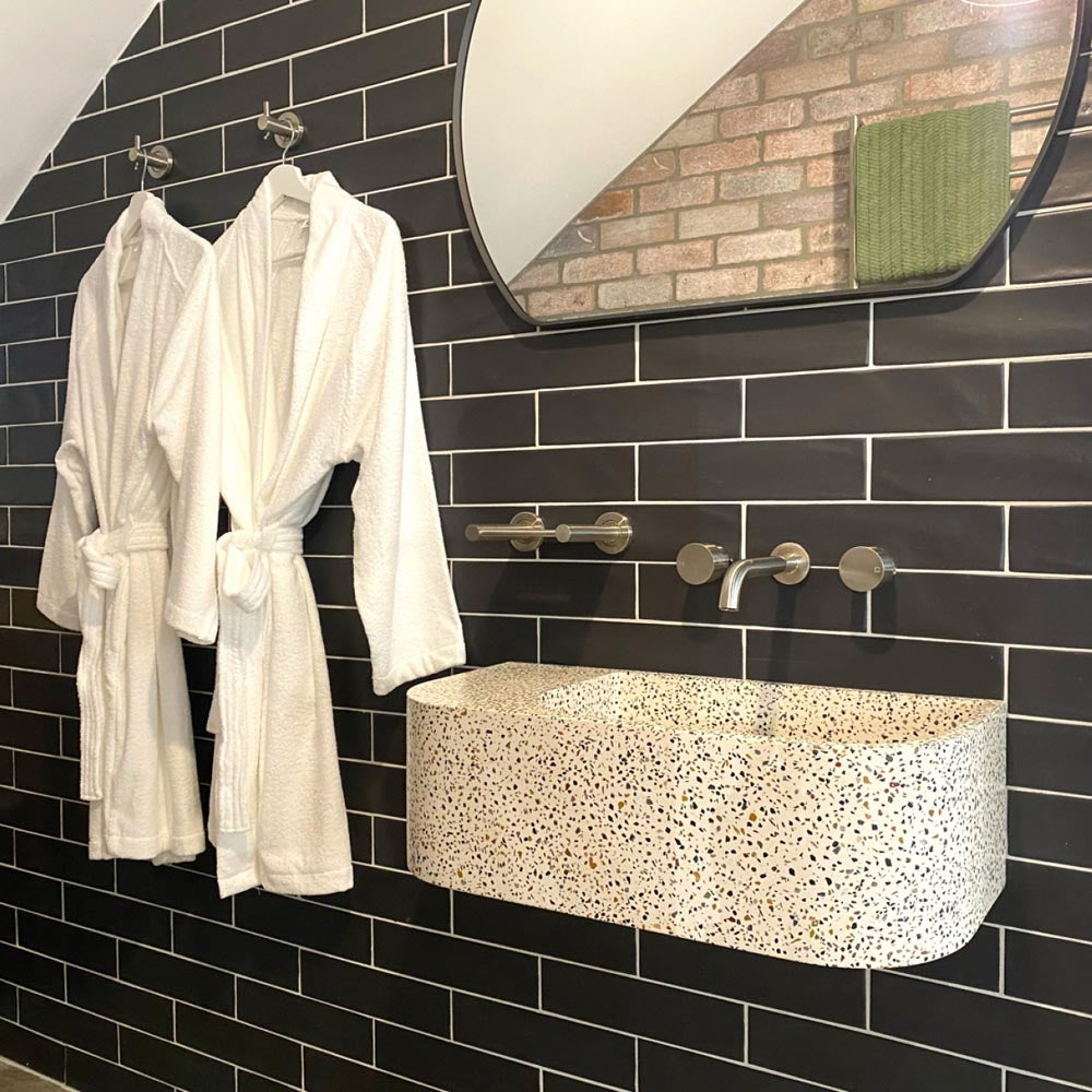 Fienza Blanca Concrete Wall Basin Terrazzo