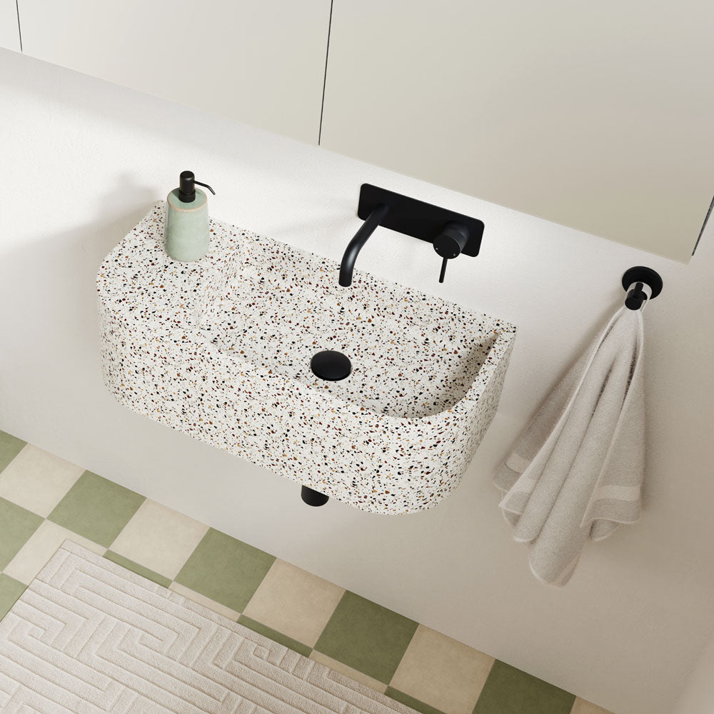 Fienza Blanca Concrete Wall Basin Terrazzo