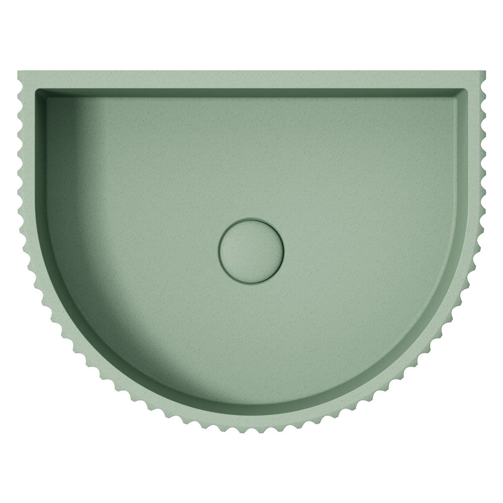 Fienza Valentina Fluted Arch Concrete Wall Basin Sage