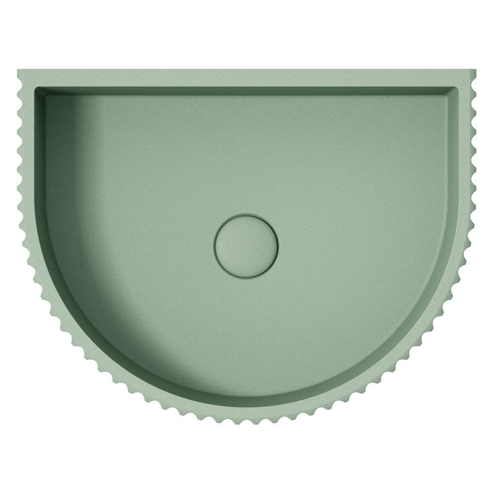 Fienza Valentina Fluted Arch Concrete Wall Basin Sage