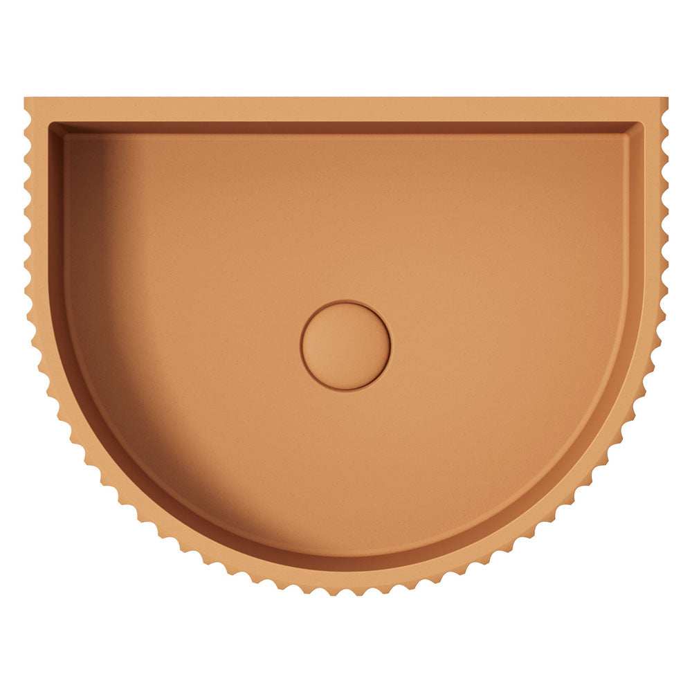 Fienza Valentina Fluted Arch Concrete Wall Basin Tuscan