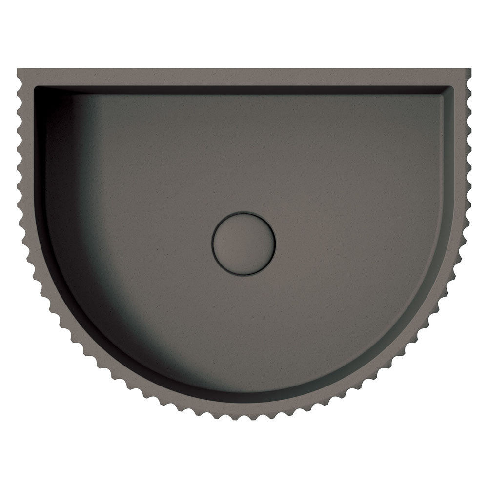 Fienza Valentina Fluted Arch Concrete Wall Basin Warm Grey