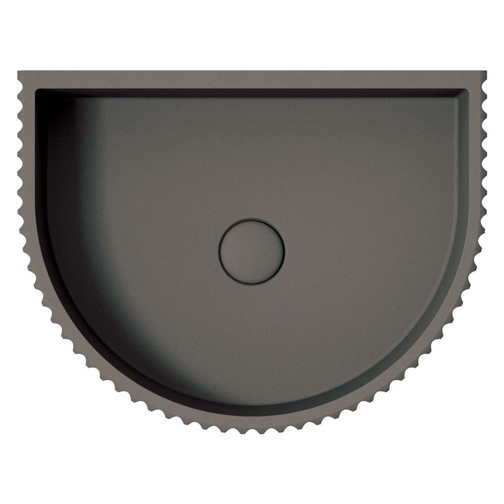 Fienza Valentina Fluted Arch Concrete Wall Basin Warm Grey