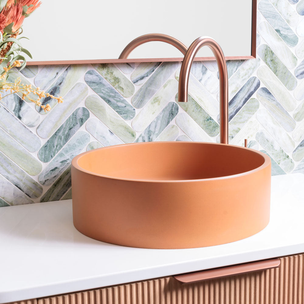 Fienza Jada Round Concrete Above Counter Basin Tuscan