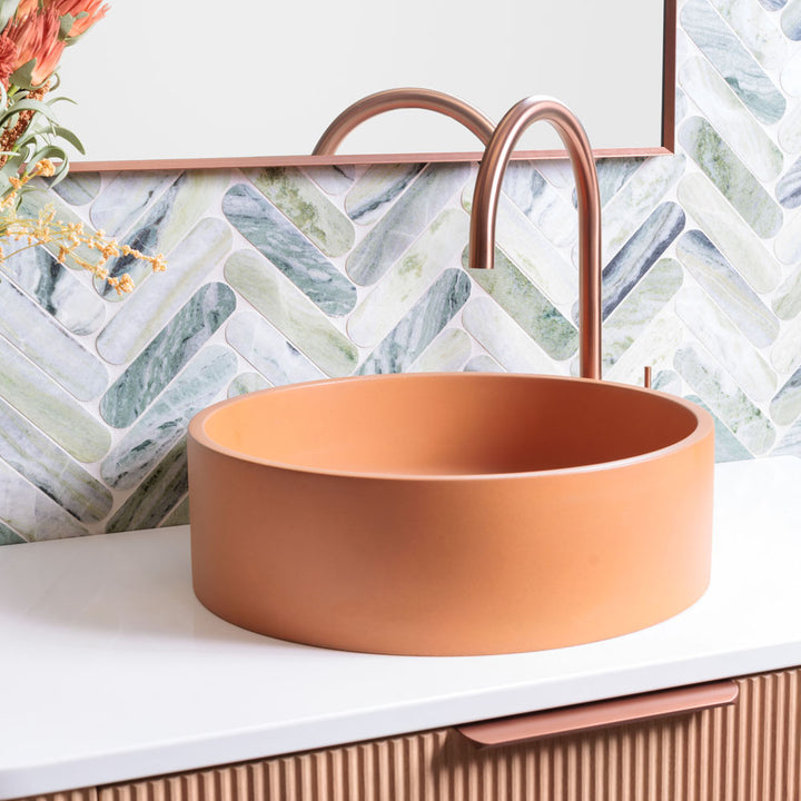 Fienza Jada Round Concrete Above Counter Basin Tuscan