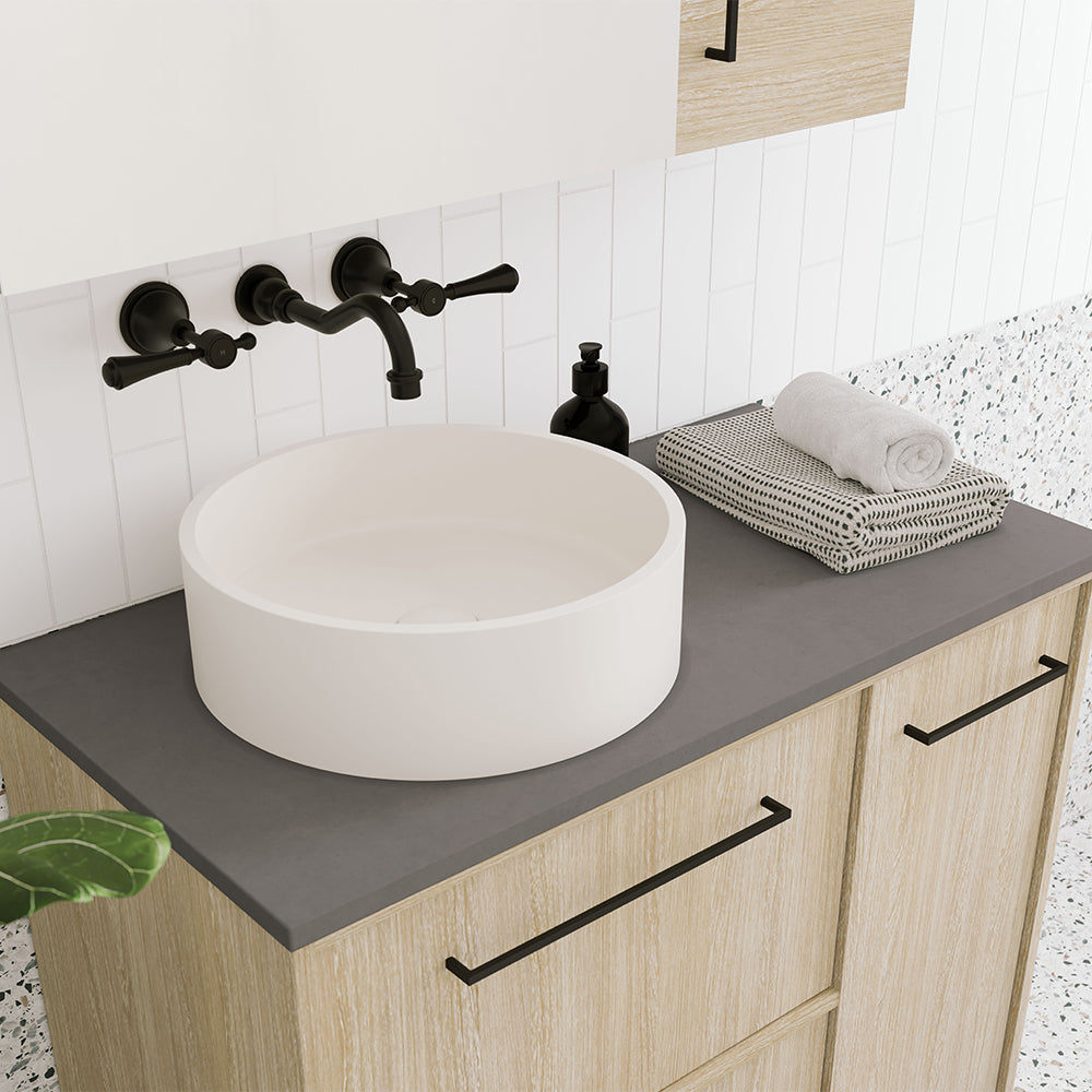 Fienza Jada Round Concrete Above Counter Basin Warm White