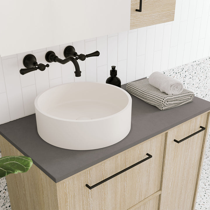 Fienza Jada Round Concrete Above Counter Basin Warm White