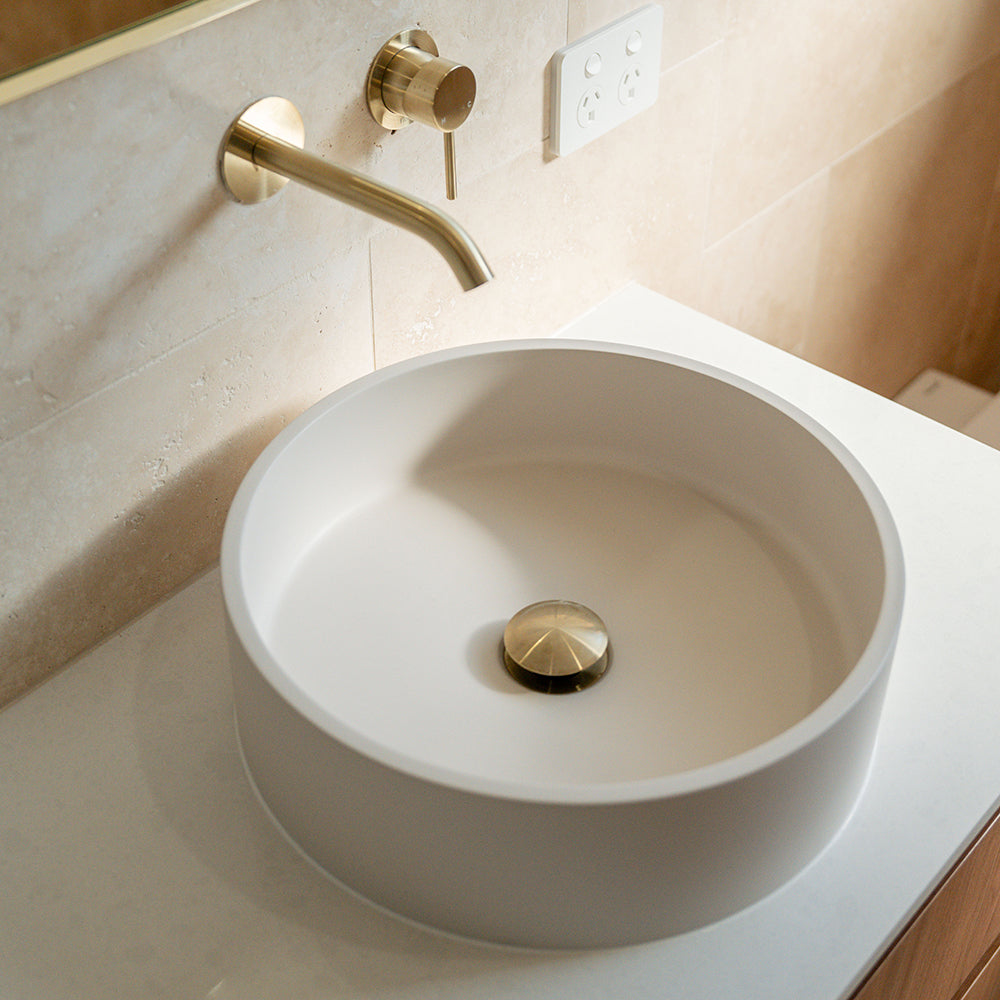 Fienza Jada Round Concrete Above Counter Basin Warm White