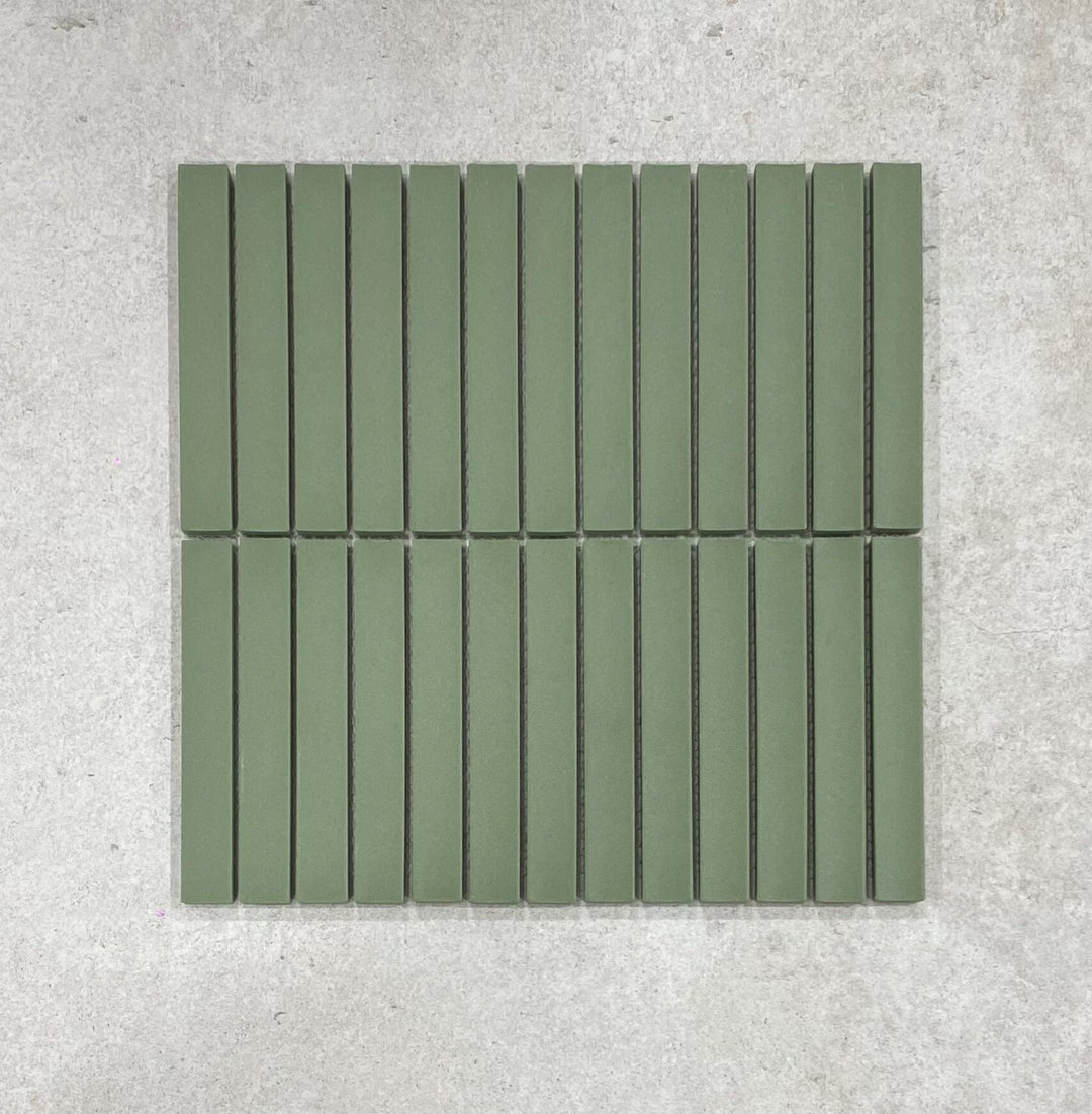 Raku Green Unglazed Finger Mosaic