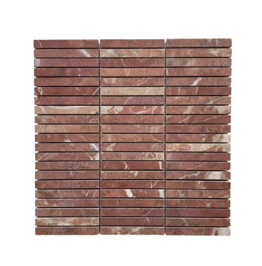 Rojo Alicante Finger Honed Marble Mosaic