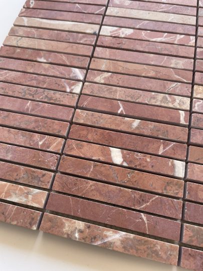 Rojo Alicante Finger Honed Marble Mosaic