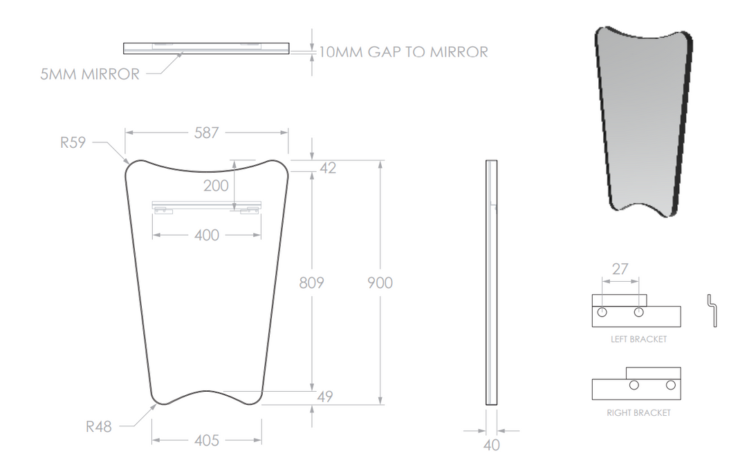 Adp Roma Mirror 600x900mm