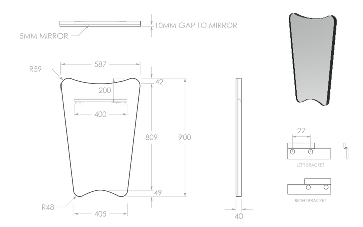 Adp Roma Mirror 600x900mm