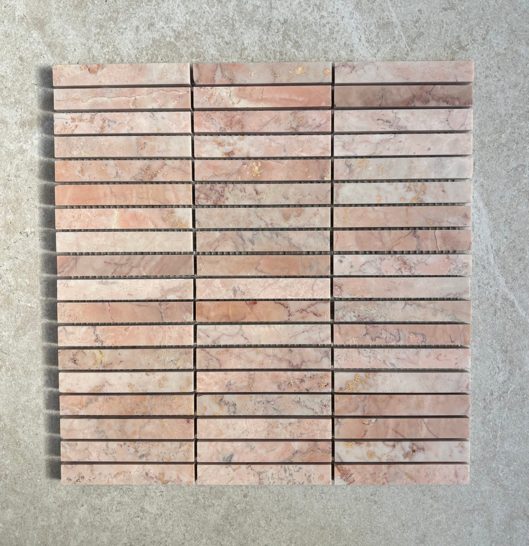 Crystallo Pink Honed Finger Mosaic